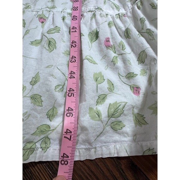 La Cera Cotton Floral Nightgown Robe Set Med White Cottagecore Prairie Pintuck - Picture 13 of 13